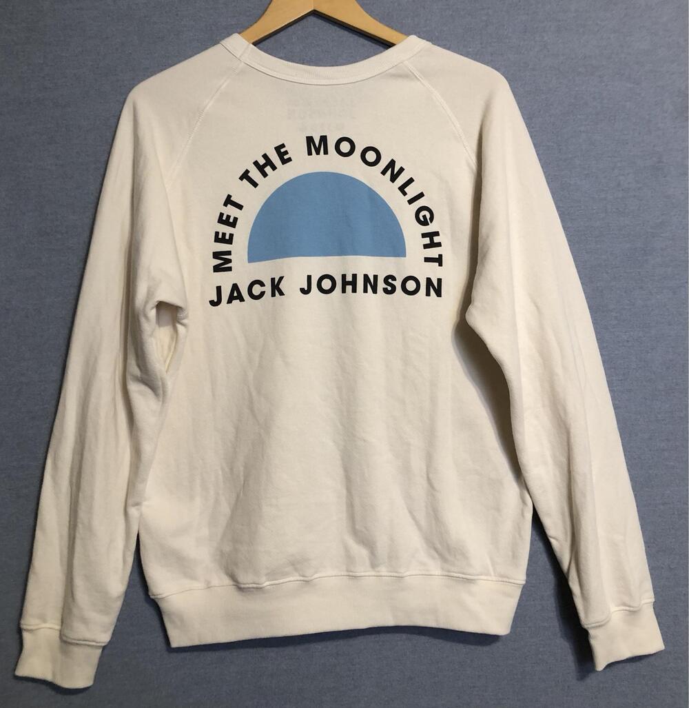 Jack Johnson Sweatshirt Mens Medium White Meet The Moonlight Organic Fleece - Picture 2 of 9